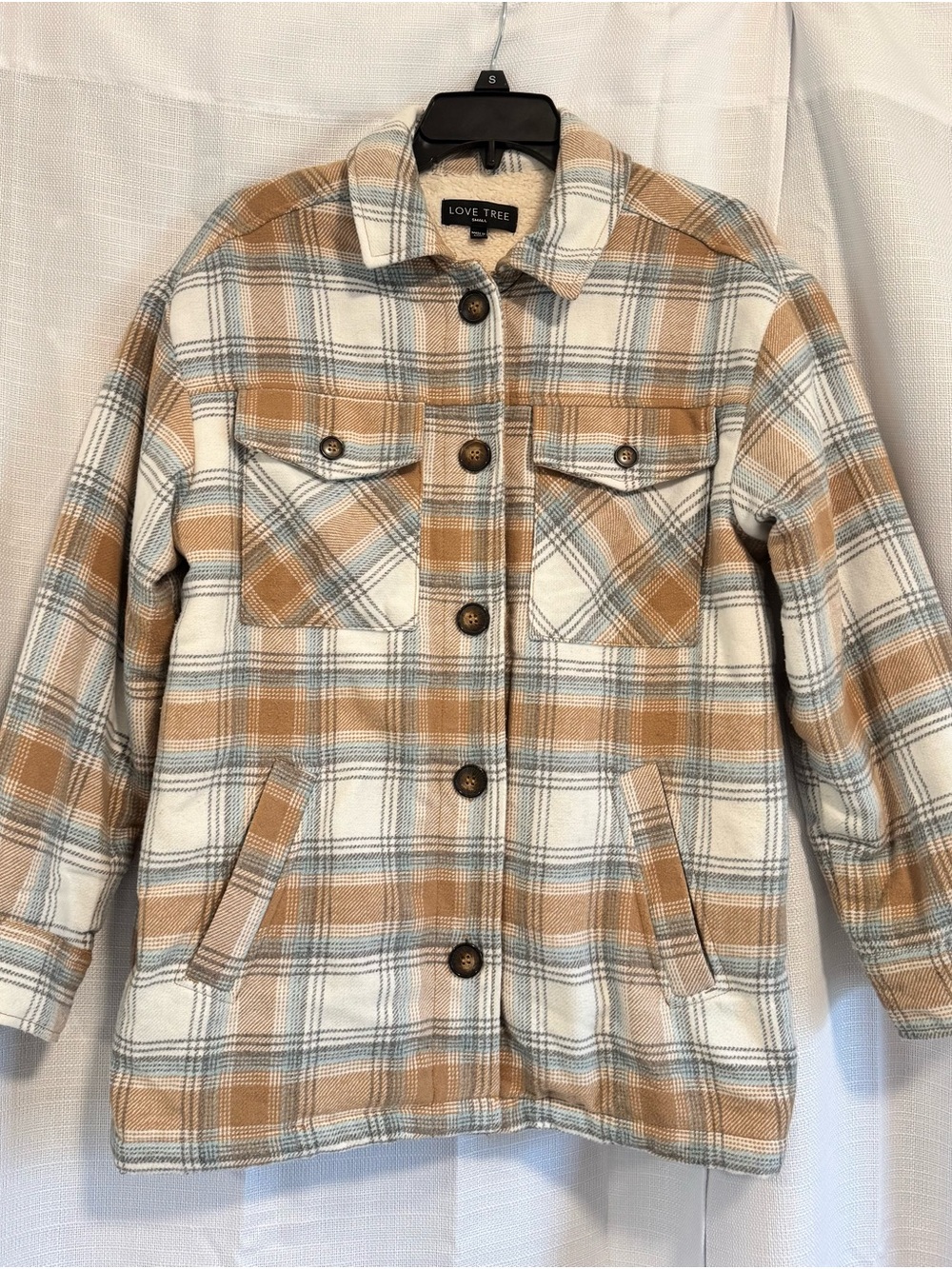 Love Tree Plaid Utility Shacket